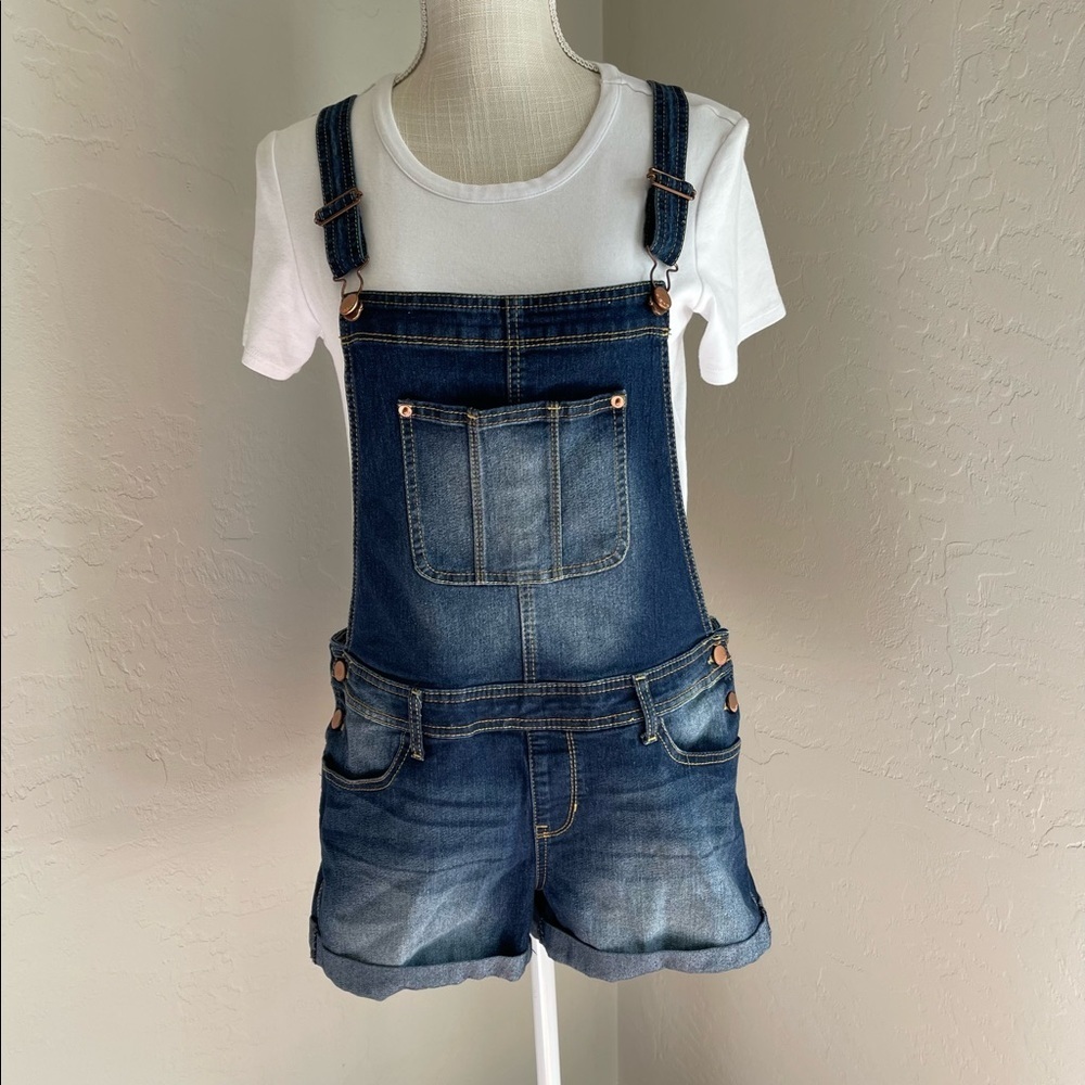 No‎ Boundaries Girl's Short Overall Denim Size: L/G (11-13)